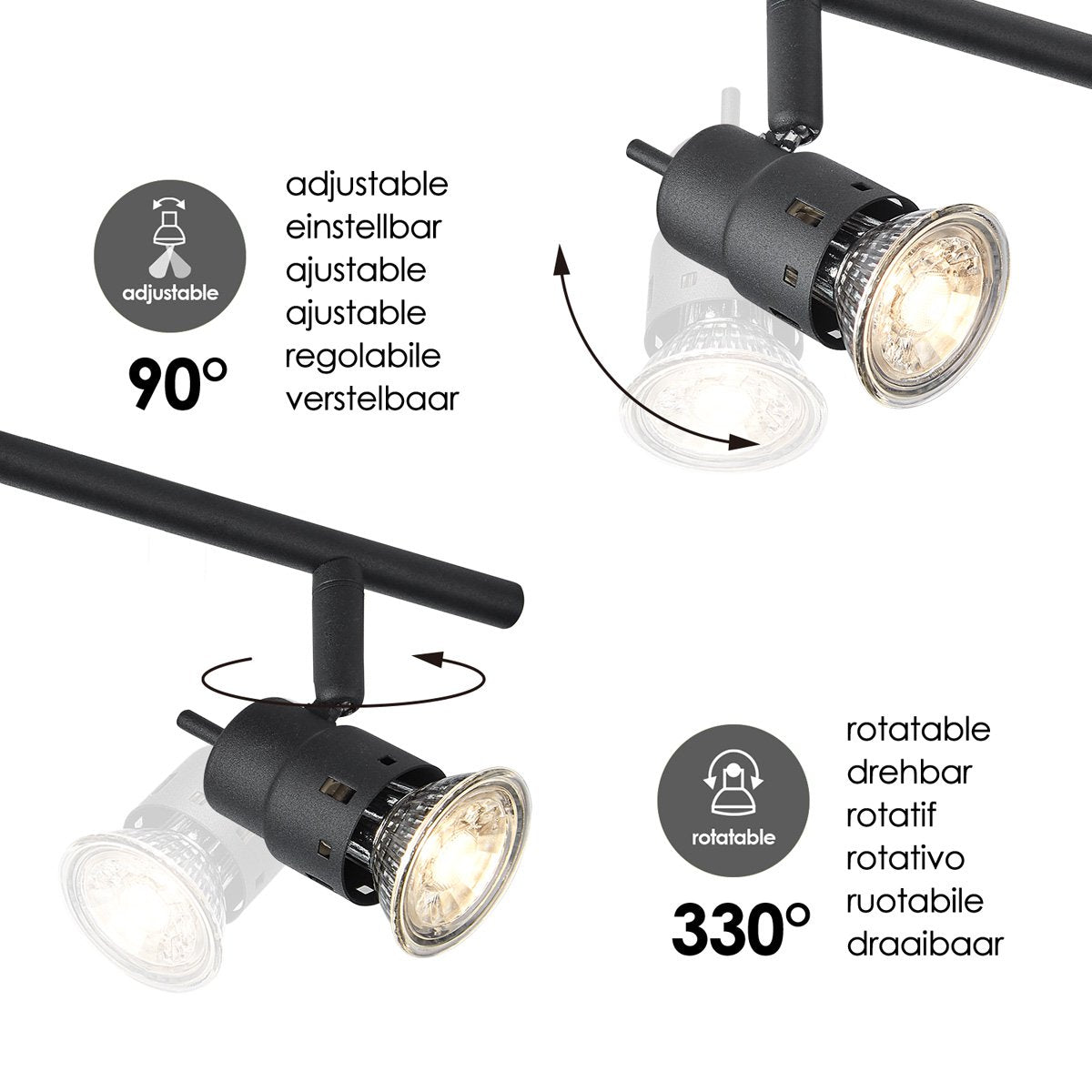LED Opbouwspot Cilindro 4 - dimbaar - Zwart |woon-meubel.nl