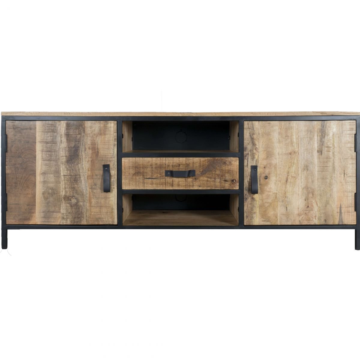 TV Dressoir Luuk Handgemaakt Mangohout en metaal 160 cm |woon-meubel.nl