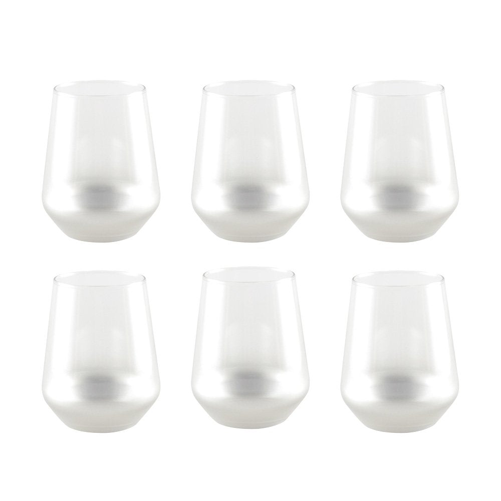 Waterglazen 330ml – Set van 6 Zilver | Luxe Drinkglazen | Design Glaswerk