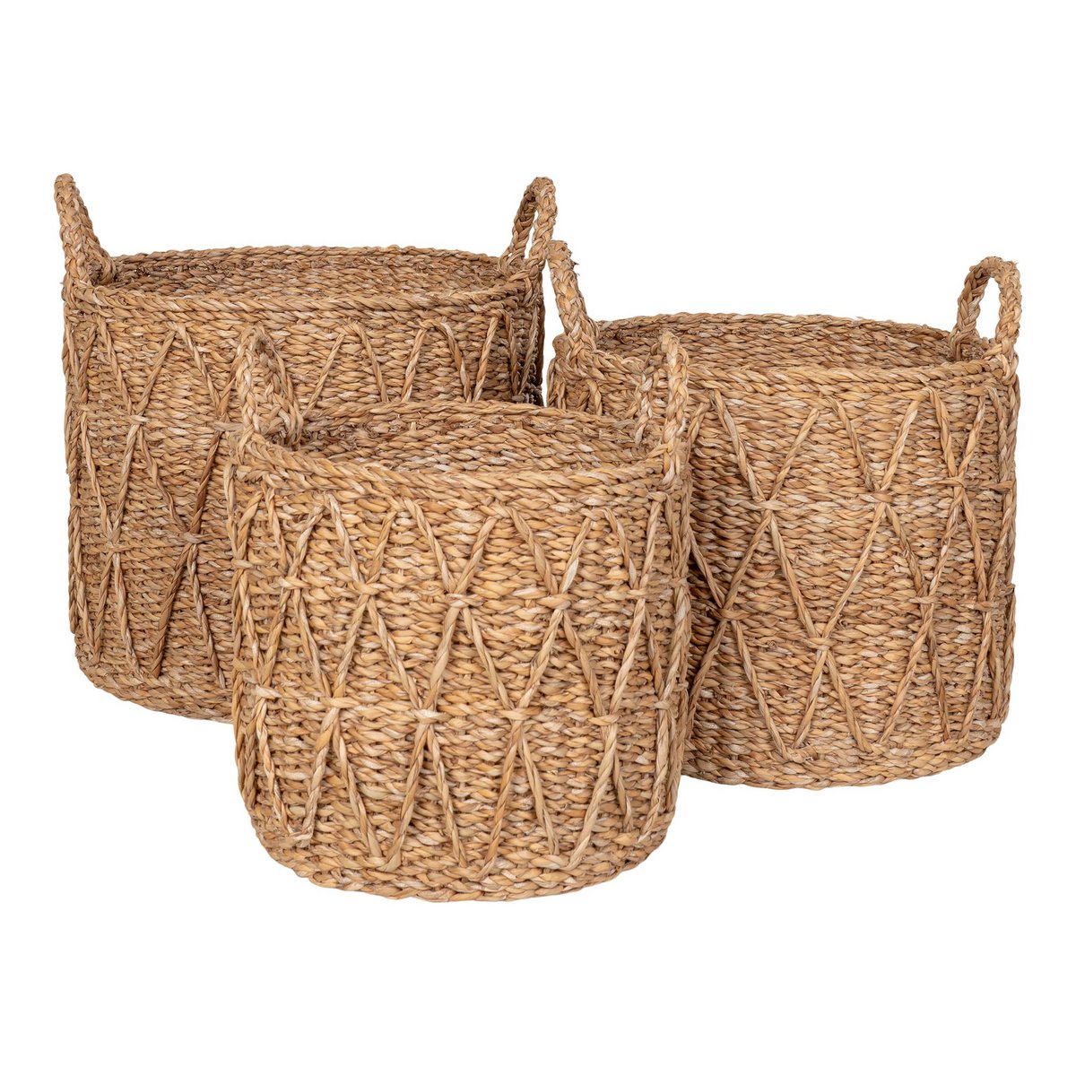 Krabi Basket - Mand, zeegras, naturel, set van 3 |woon-meubel.nl