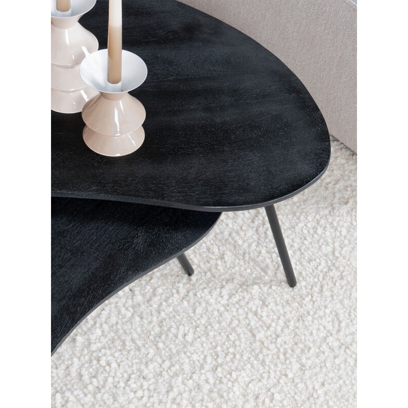 Table basse Ludo Noir – Bio – Lot de 2
