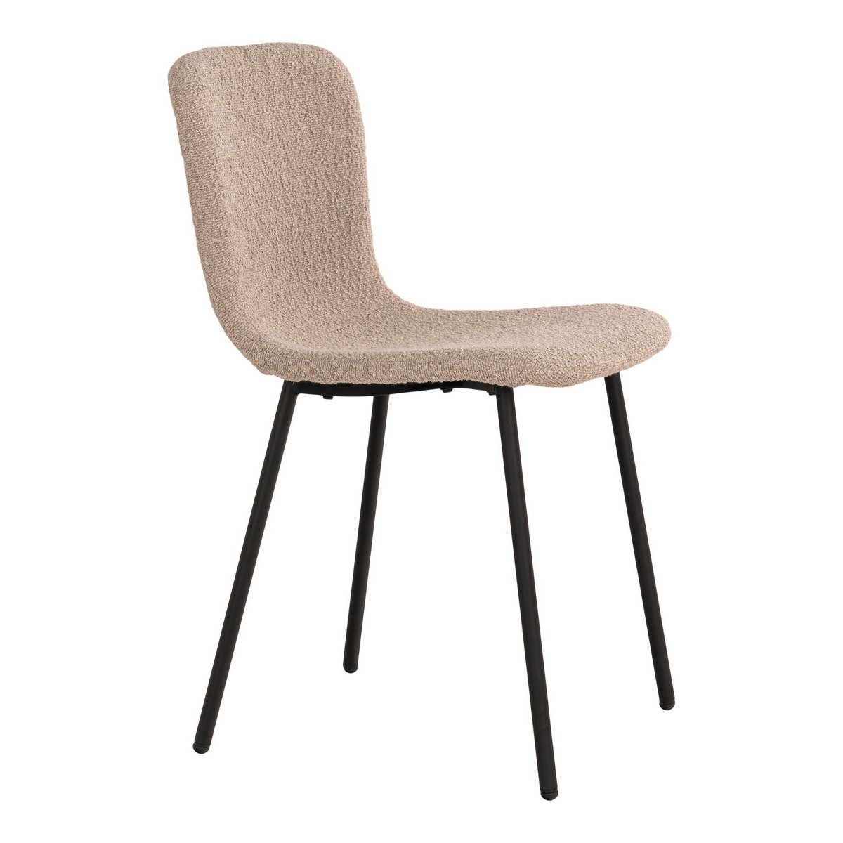 Halden Dining Chair - Dining chair in bouclé, beige with black legs, HN1233 - set of 2