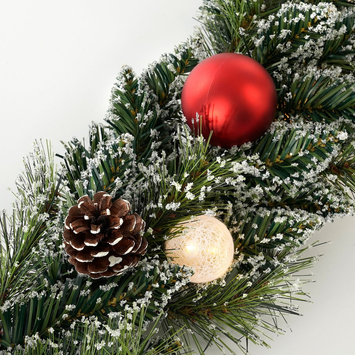 Kaprun kerstguirlande 180 cm met LED en kerstballen | woon-meubel.nl