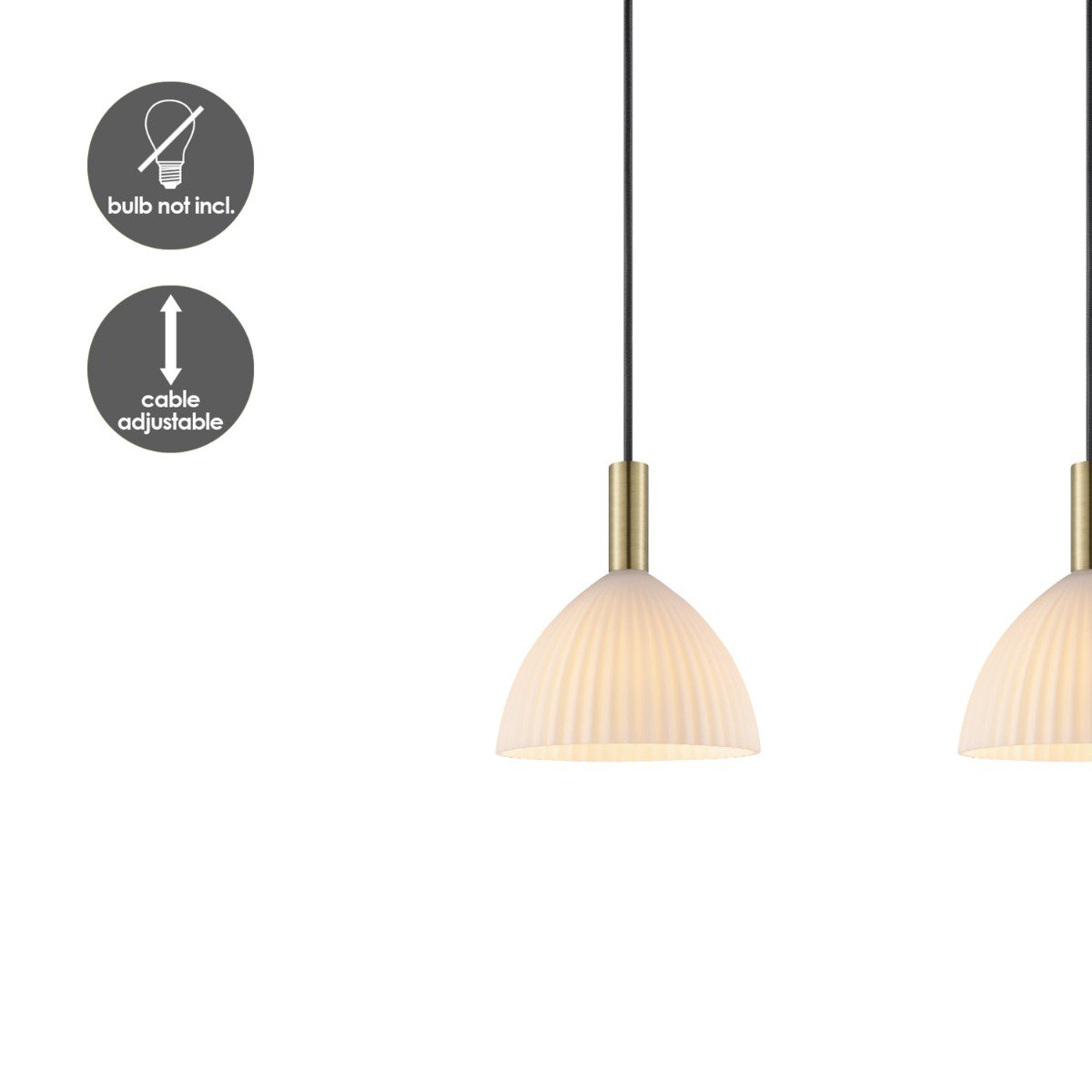 Hanging lamp Credo - Brass - 70x18x125cm