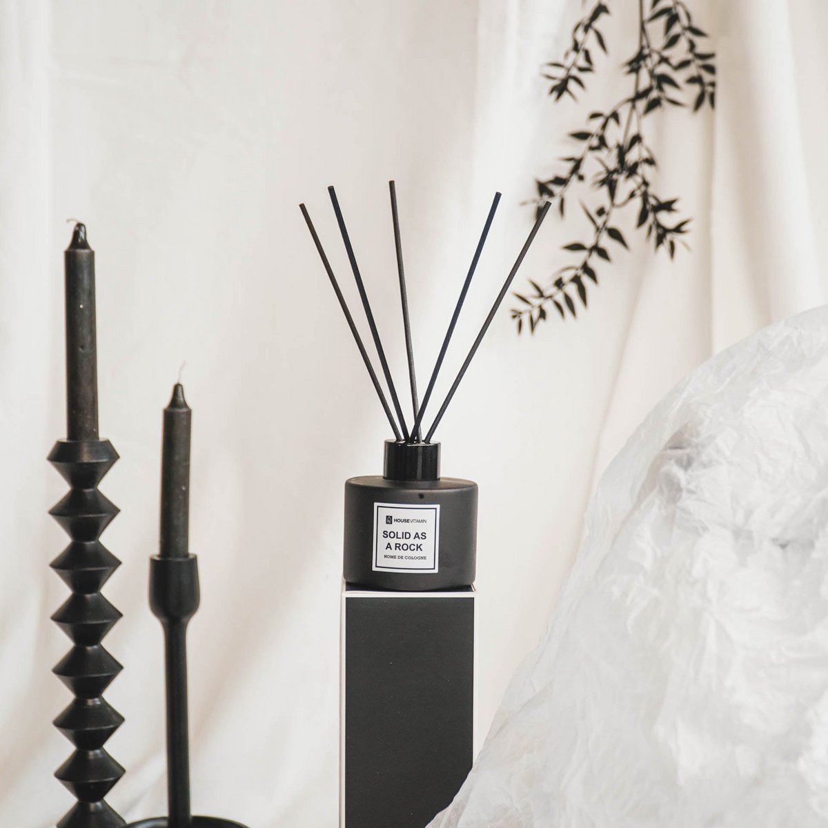Reed diffuser - Glass/fiber - 100 ml - Solid as stone