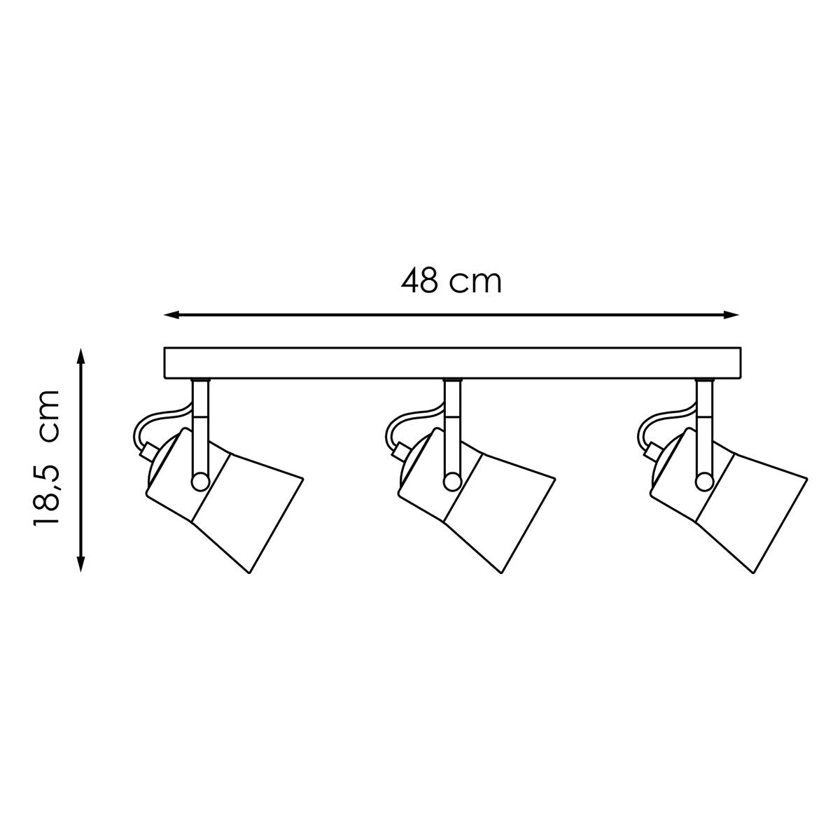 LED Surface-mounted spotlight Edge 3 - incl. dimmable LED lamp - black