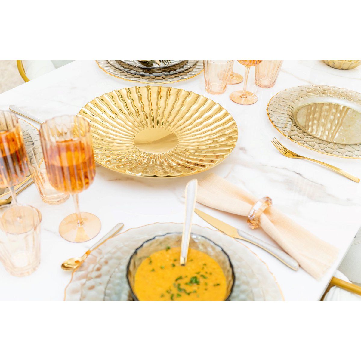 Aulica Gouden Decoratieve Schaal – Keramiek 36 cm | www.woon-meubel.nl