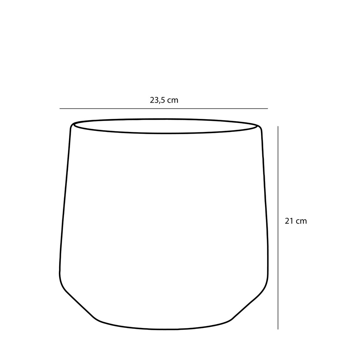 Cache-pot Ambre - H21 x Ø23,5 cm - Mat - Blanc