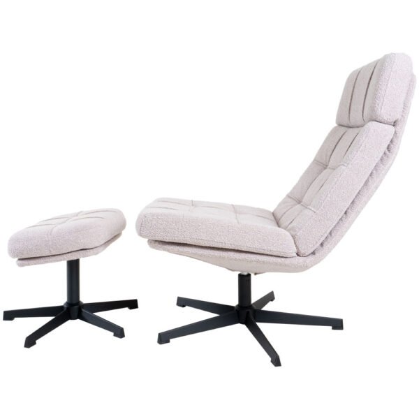 Armchair Aiden + Hocker – Bouclé – Natural