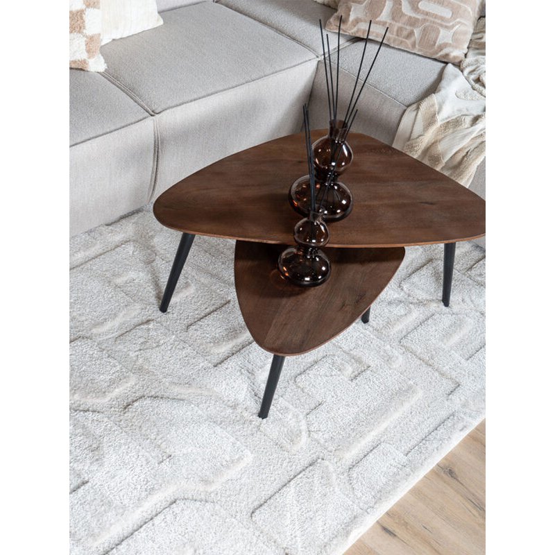 Salontafel Jamal – Espresso Mangohout – Set van 2|woon-meubel.nl