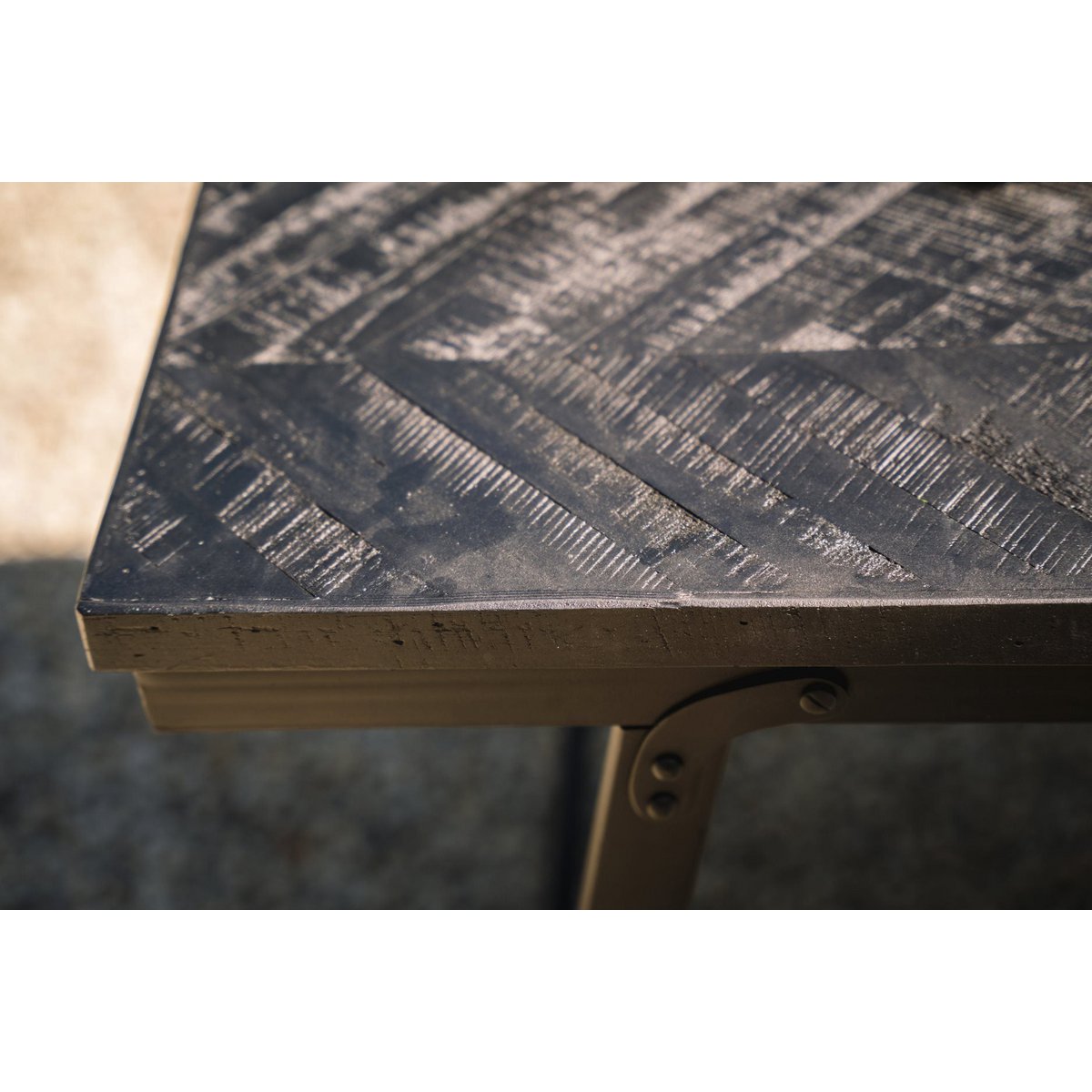 De Herringbone Markttafel - Zwart - 200 cm