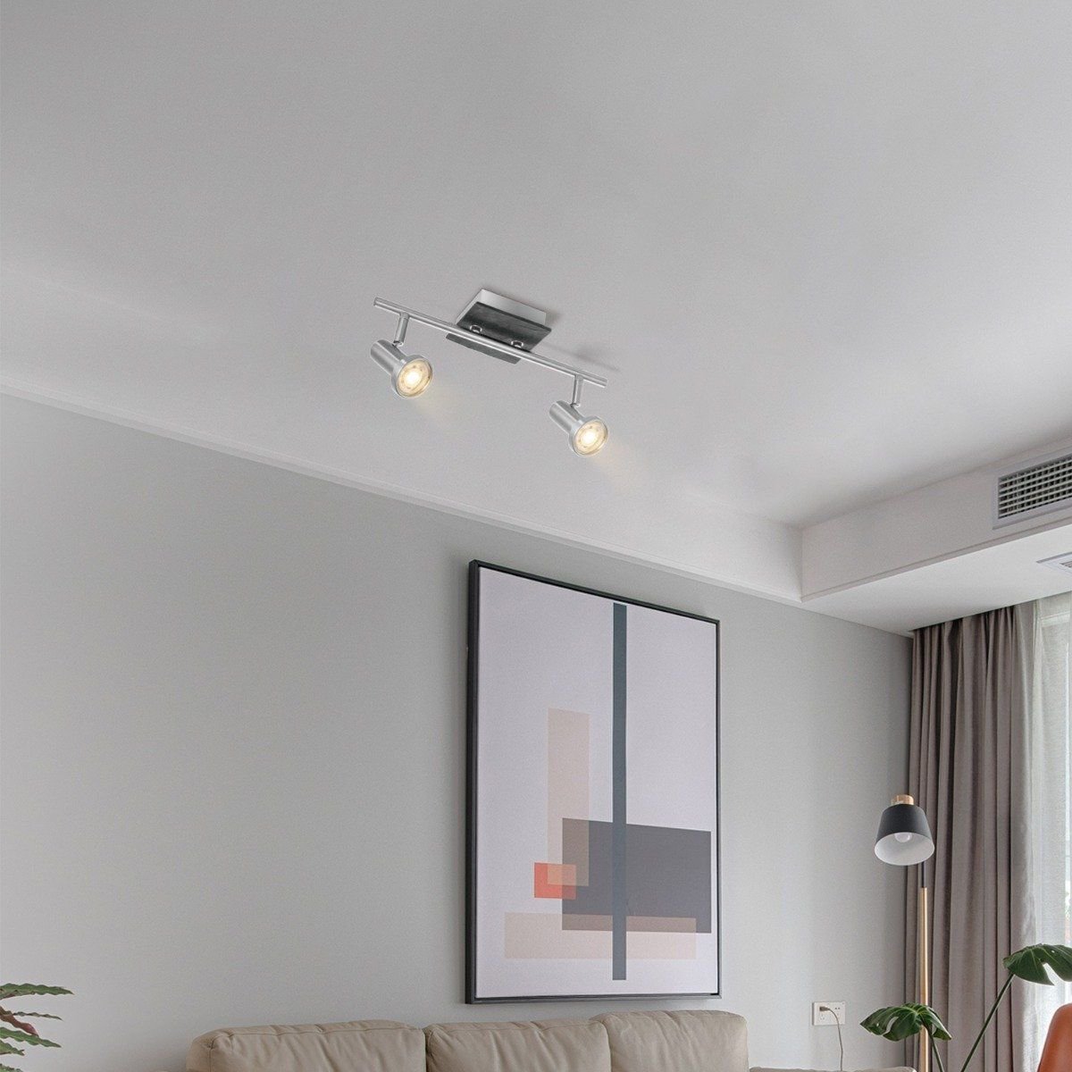 LED Surface-mounted spotlight Stone 2 - dimmable - brushed steel