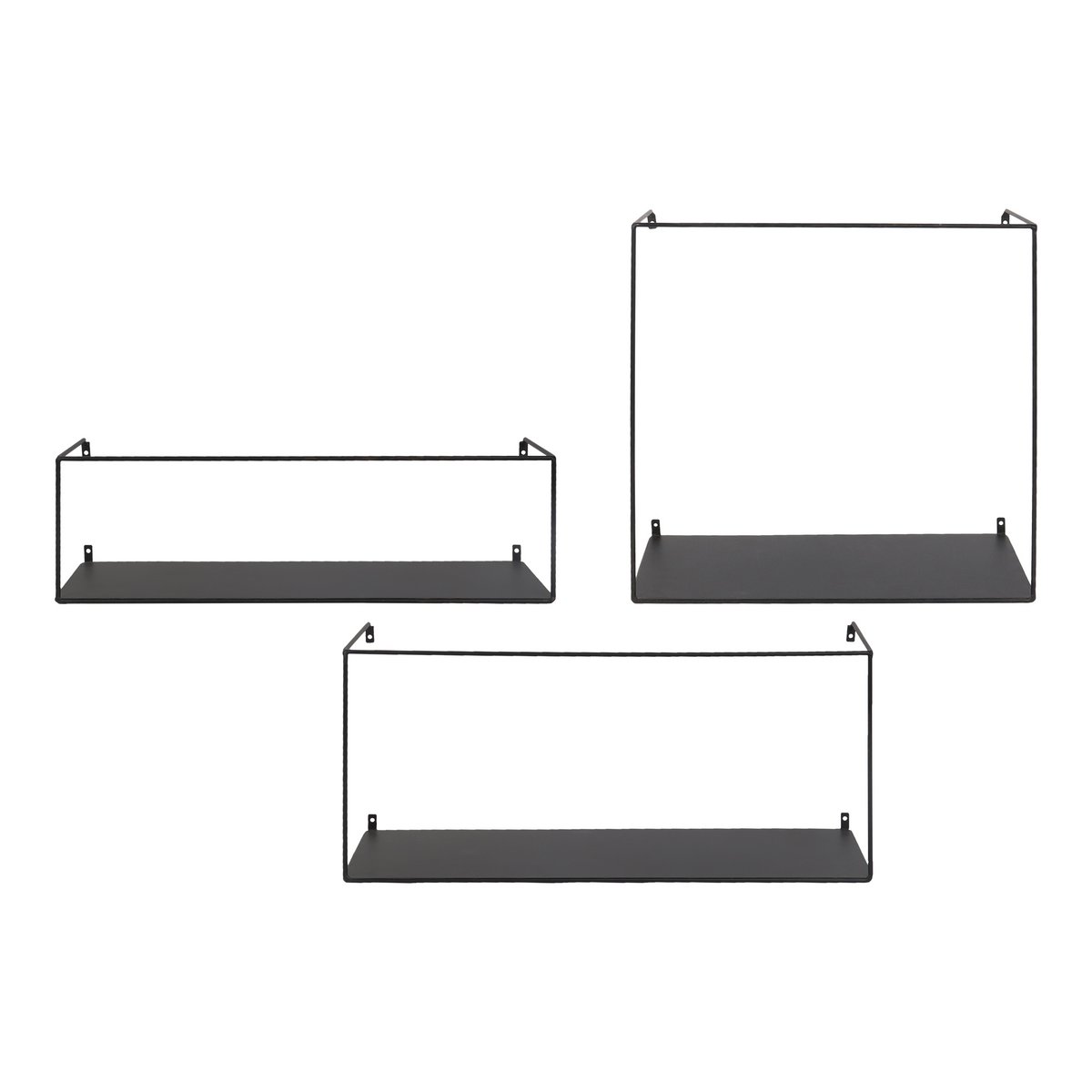 Ulmo Wall Plank - Zwart, staal - set van 3