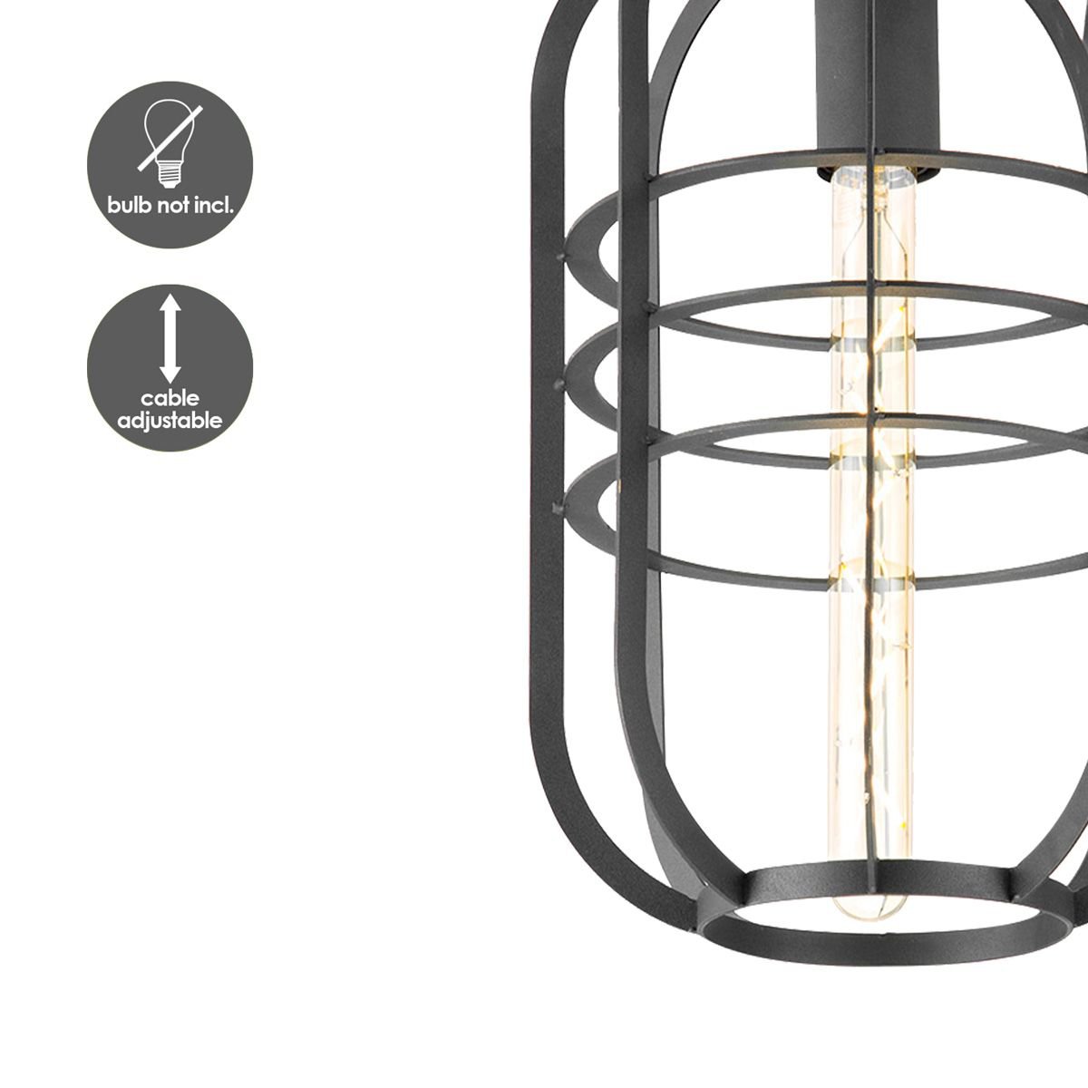 Modern LED Ceiling Lamp Nero L - black