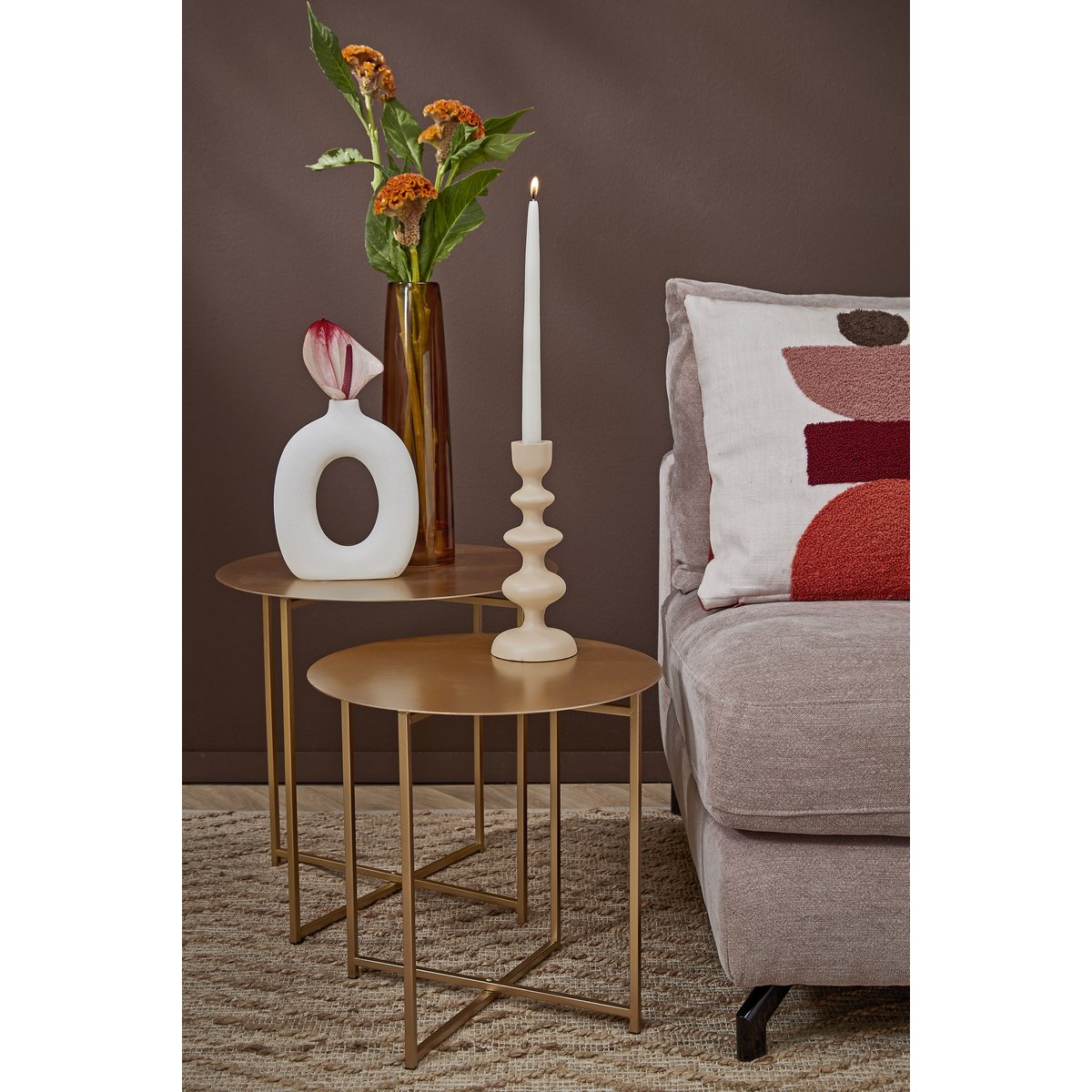 Mikki Bijzettafel - H45 x Ø45 cm - Metaal - Goud |woon-meubel.nl