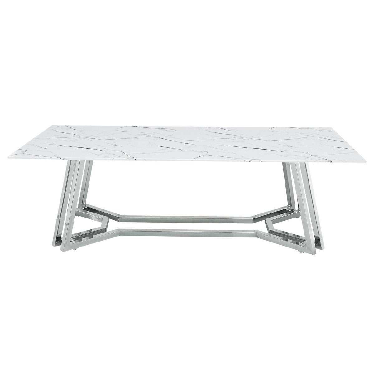 Salontafel 110x60 cm Chique Salontafel met Witte Marmerlook |woon-meubel.nl