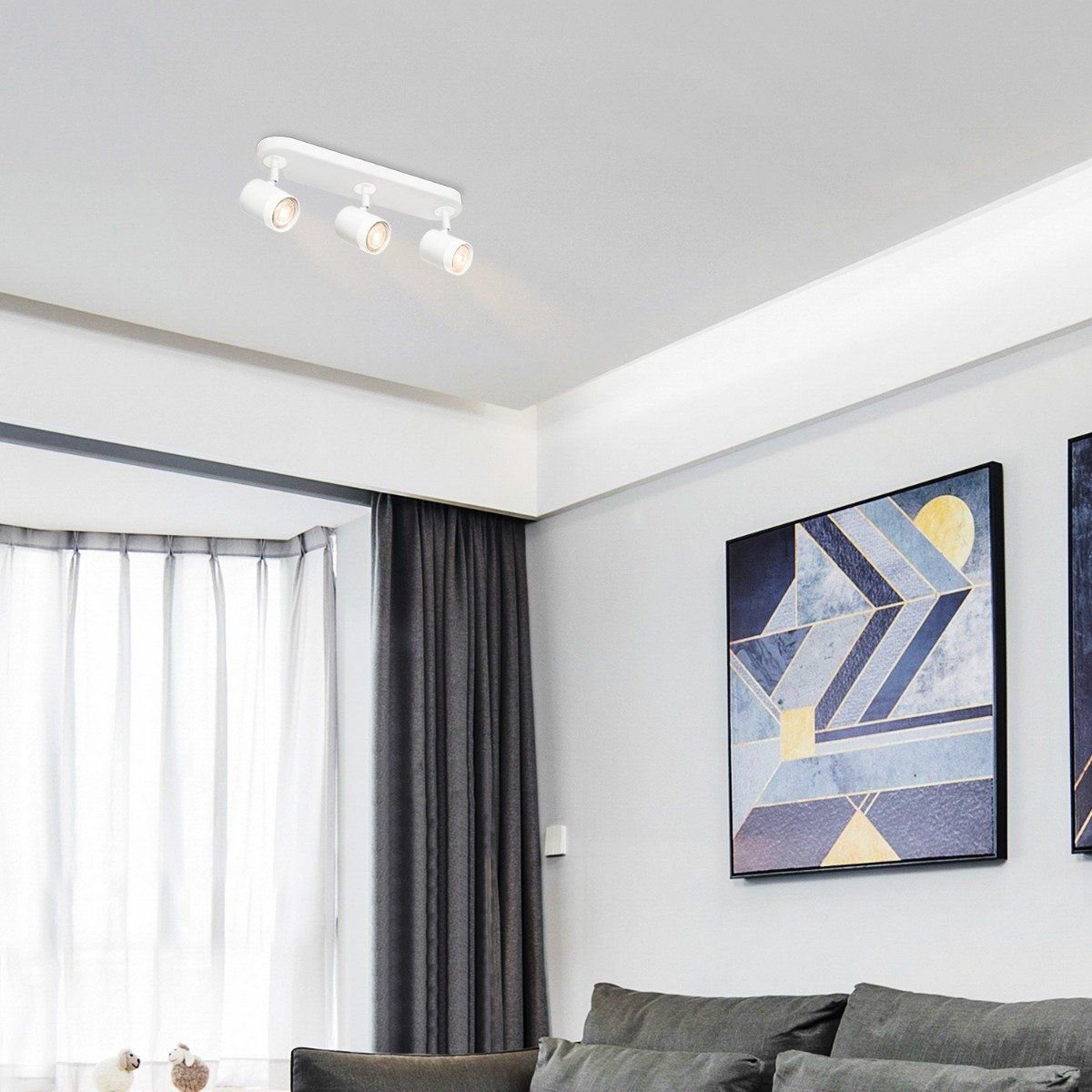 LED Surface-mounted spotlight Manu 3 - incl. dimmable LED lamp - white