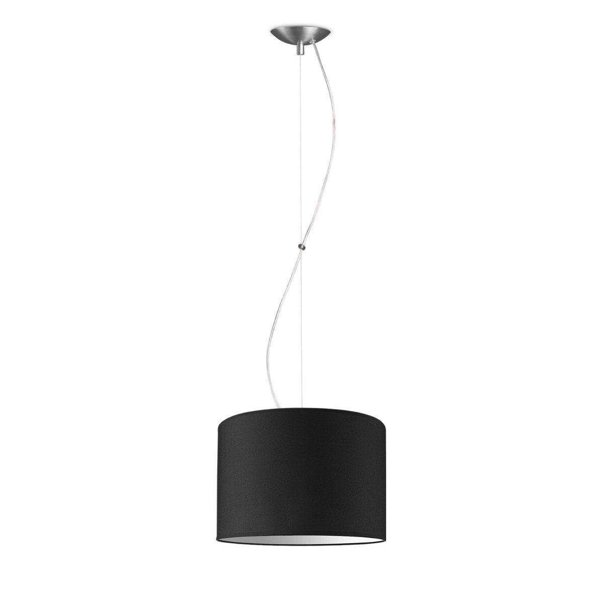 Deluxe pendant lamp with lampshade, E27, black, 30cm