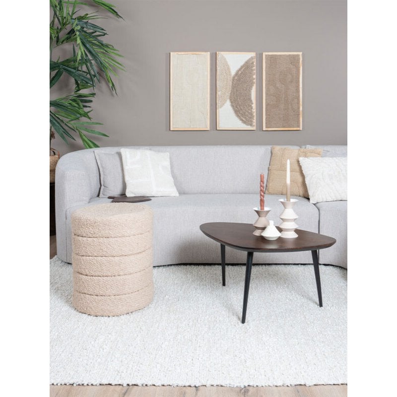 Poef Rosa Beige 53 x ø43 cm |woon-meubel.nl