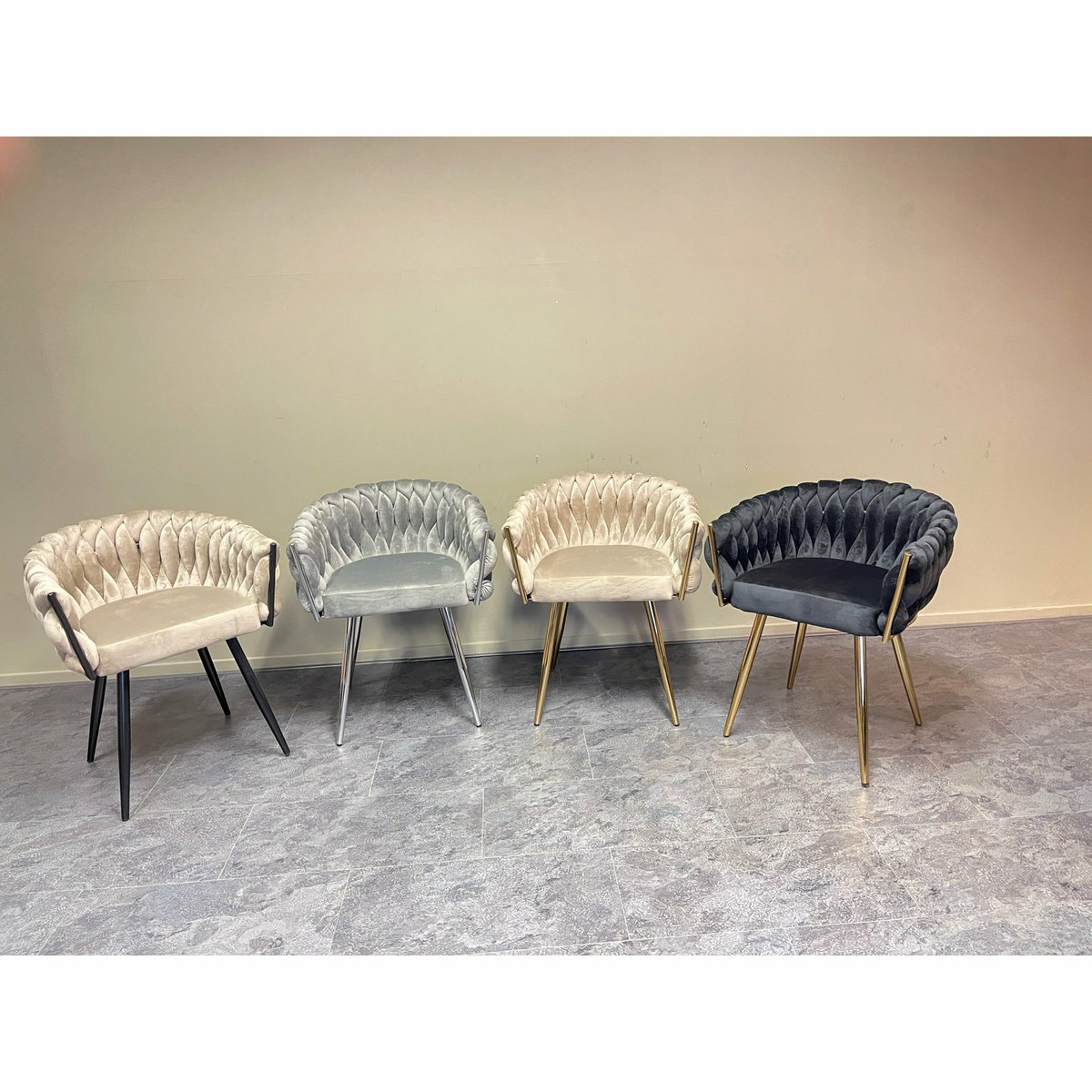 Eva Chair Velvet Taupe fluwelen