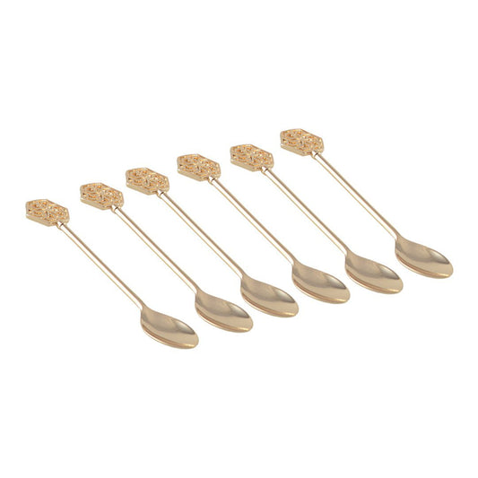Set van 6 Gouden Theelepels Arabesques – Aulica