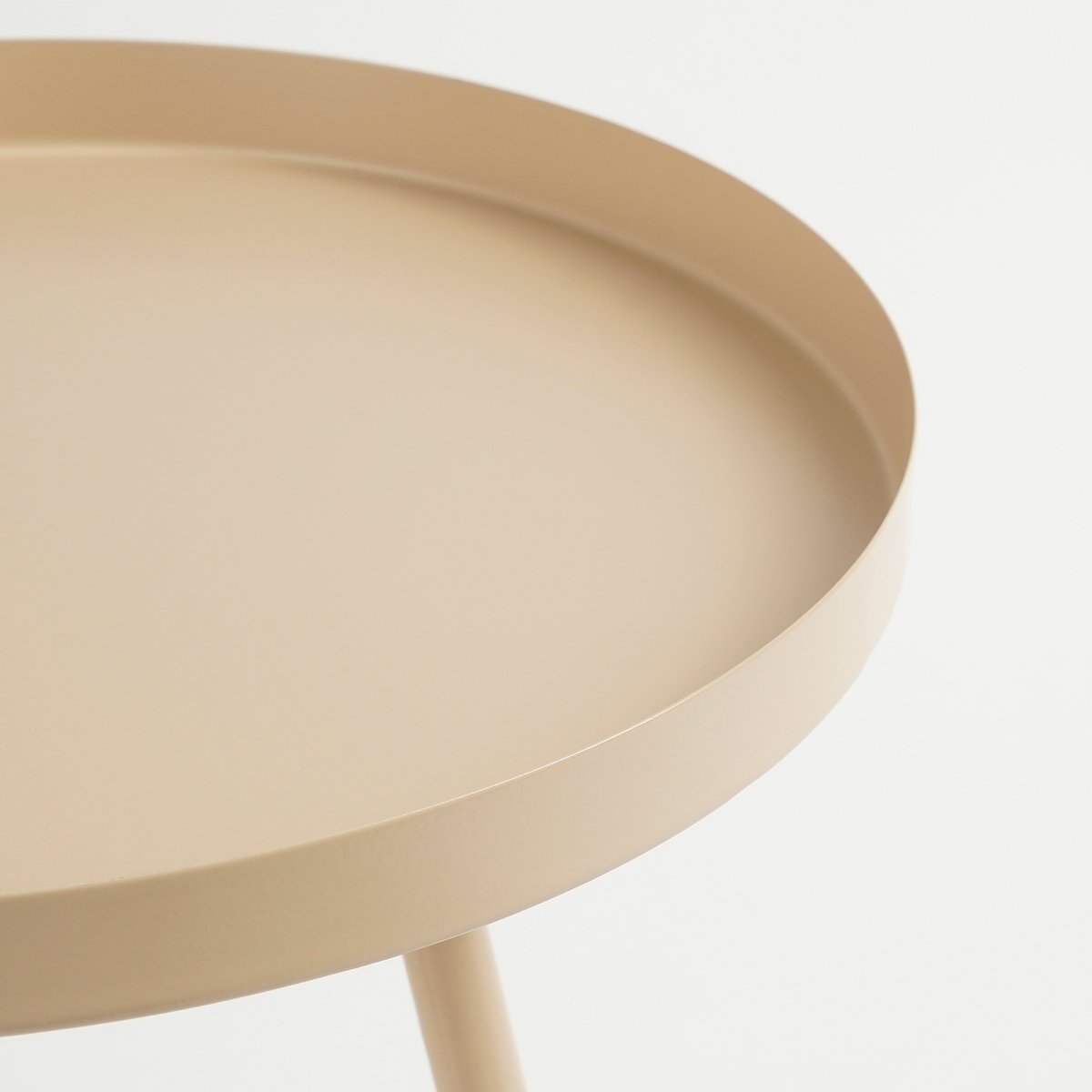 Table d'appoint Flores - H44 x Ø40 cm - Métal - Beige