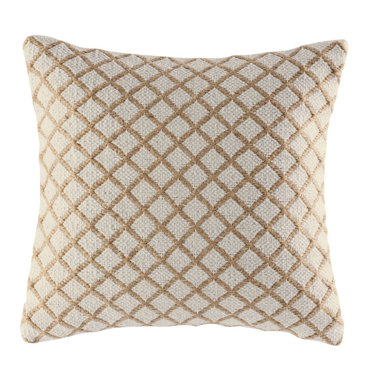Set van 2 Handgemaakte Sierkussens 40x40 cm – Katoen & Jute – Natuurlijke Look