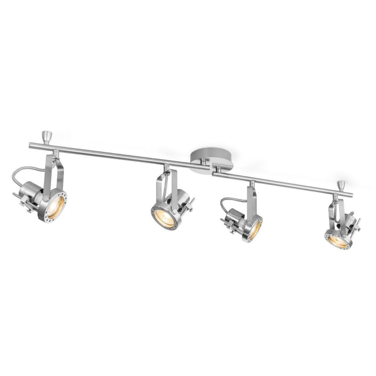 LED Surface-mounted spotlight Robo 4 - dimmable - brushed steel