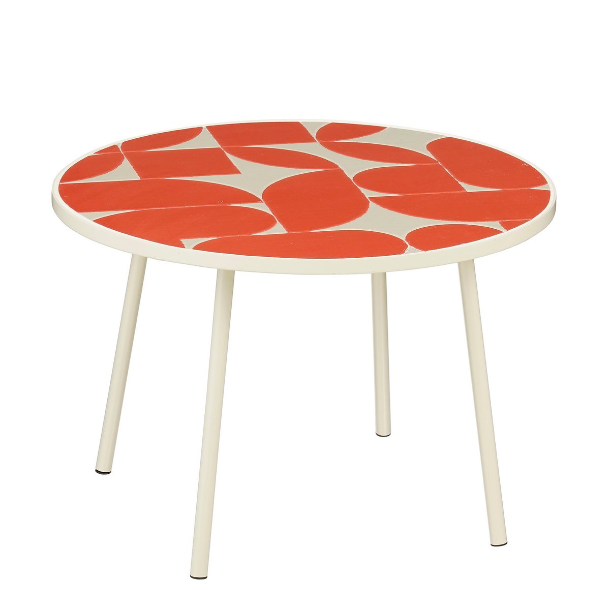 Bologna Bijzettafel Buiten - H38 x Ø58 cm - Metaal - Rood |woon-meubel.nl