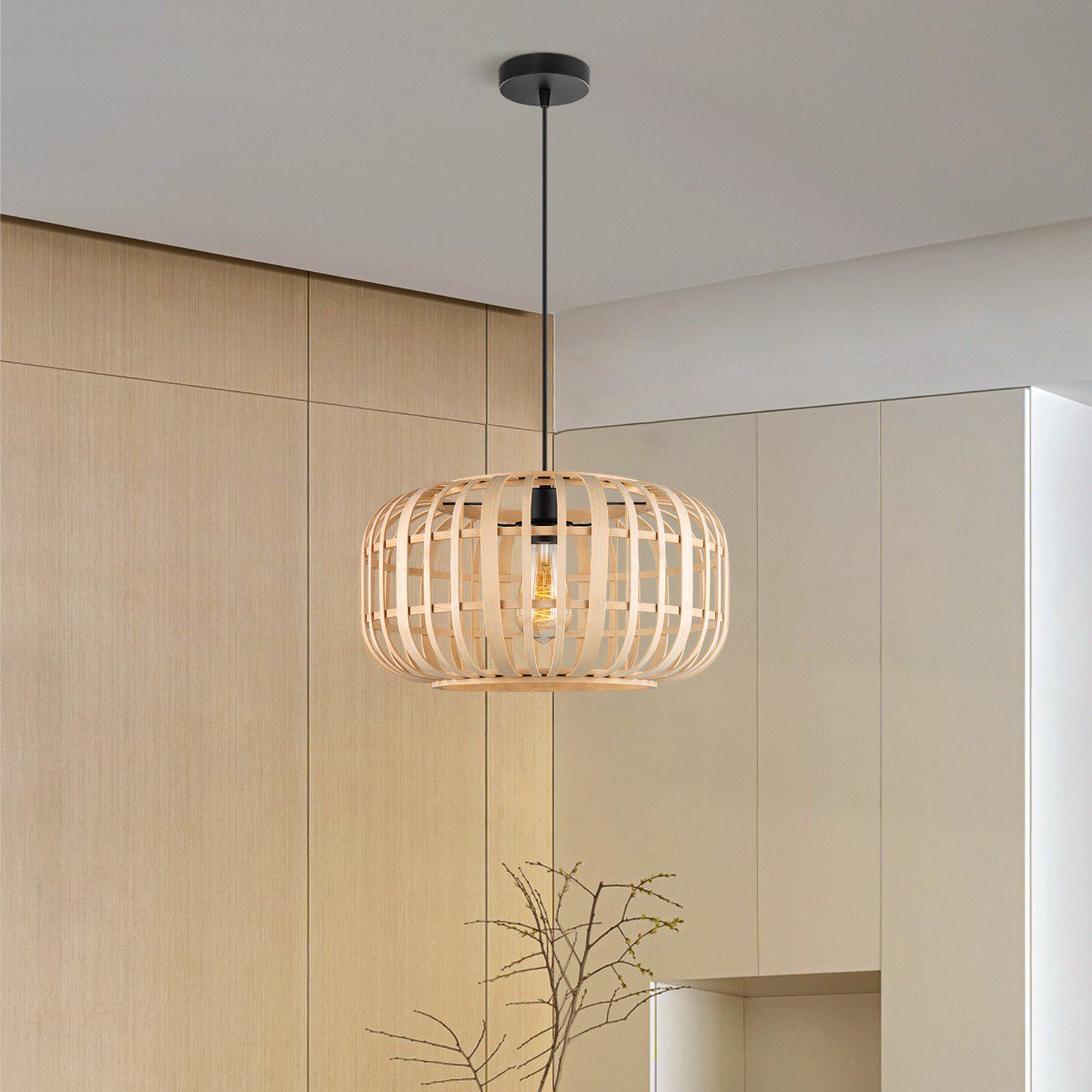 Boheemse Hanglamp Bamboe Lampenkap 40 x 126 cm |woon-meubel.nl