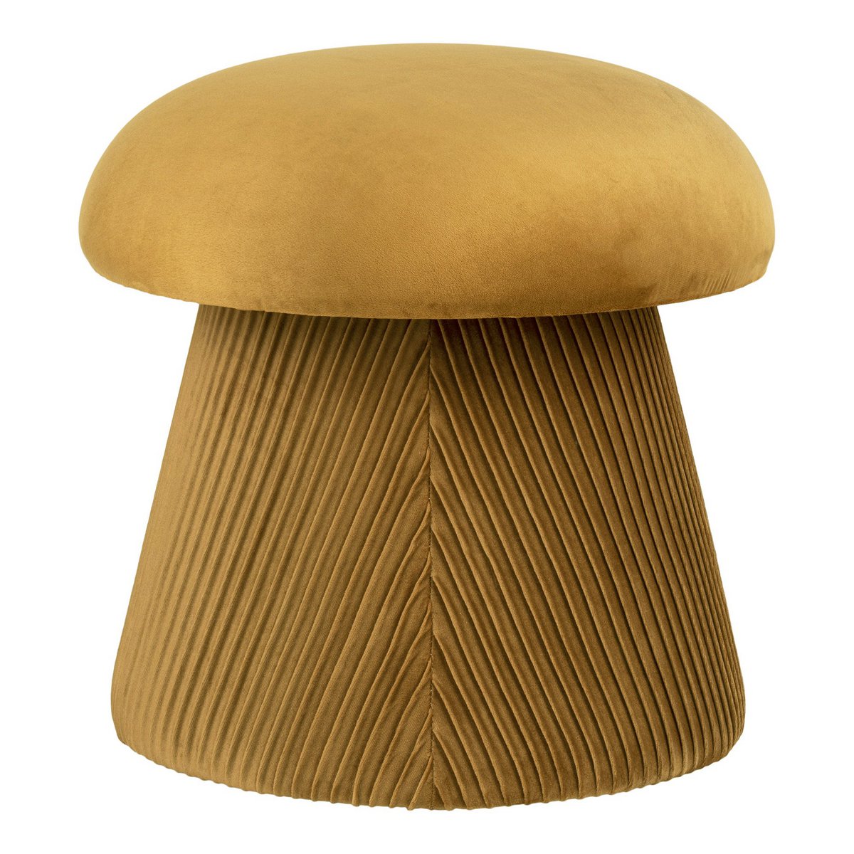 Hampton Pouf - Pouf in velvet, ochre, ø41x39 cm