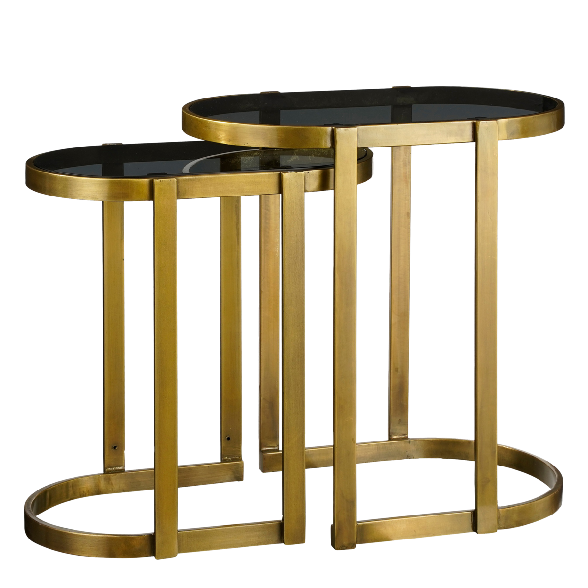 Kevin Bijzettafels Set van 2 – Goud & Zwart Glas | woon-meubel.nl!