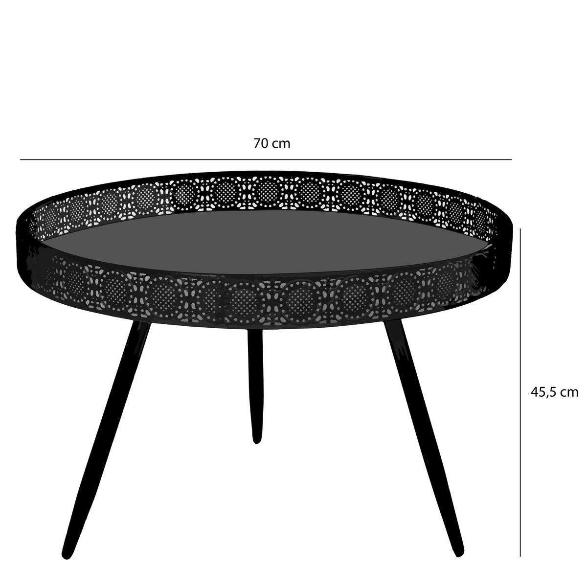 Table basse Lagoon - H46 x Ø70 cm - Métal - Bronze