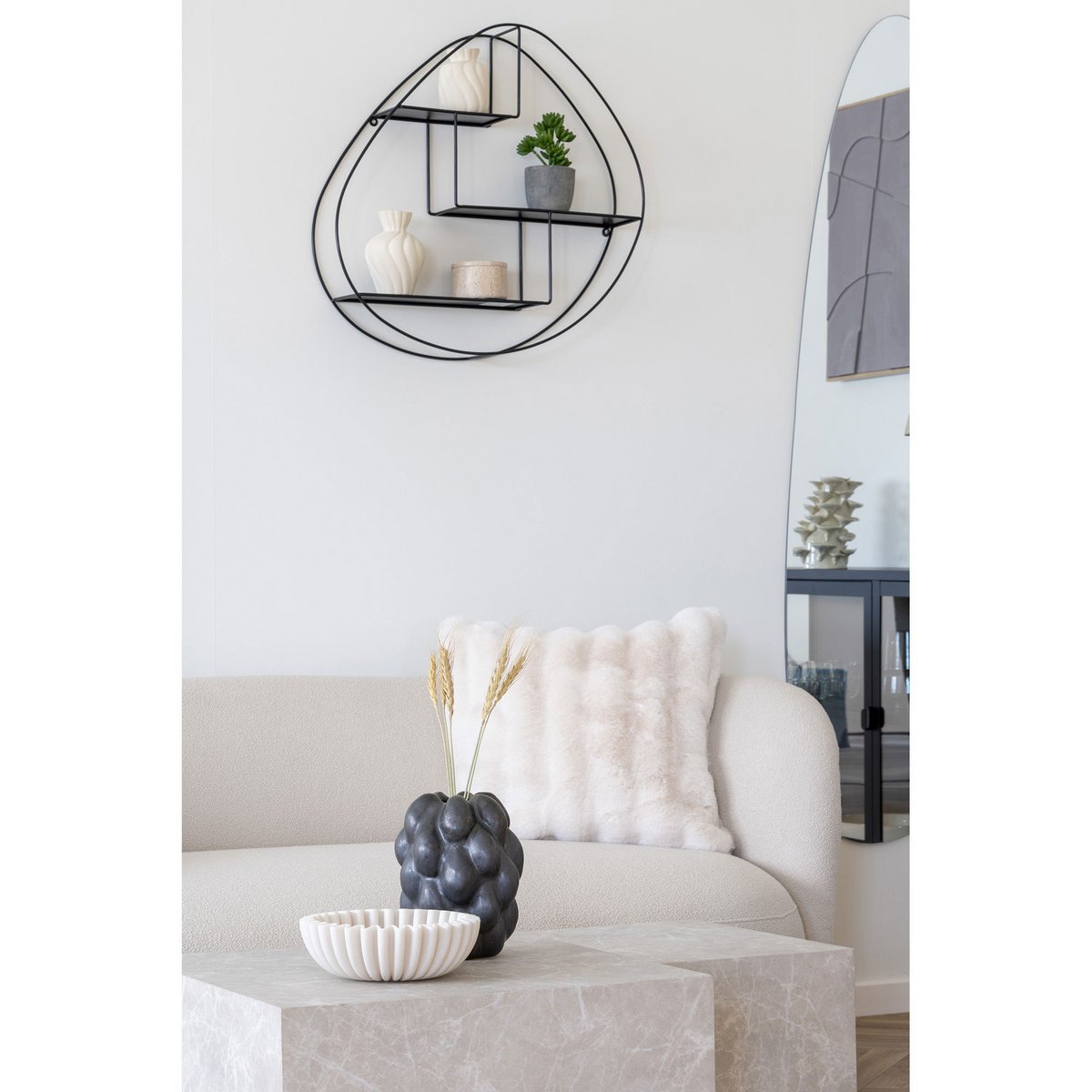 Galena kussen Wit Kunstbont – 45x45 cm |woon-meubel.nl