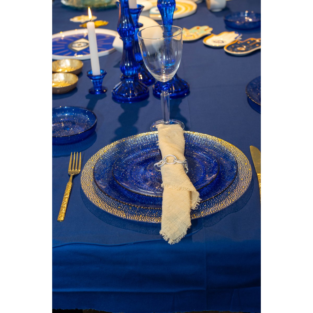 Aulica Wijnglazen – Set van 4 Glazen met Blauwe Diamantvoet – Marie Design