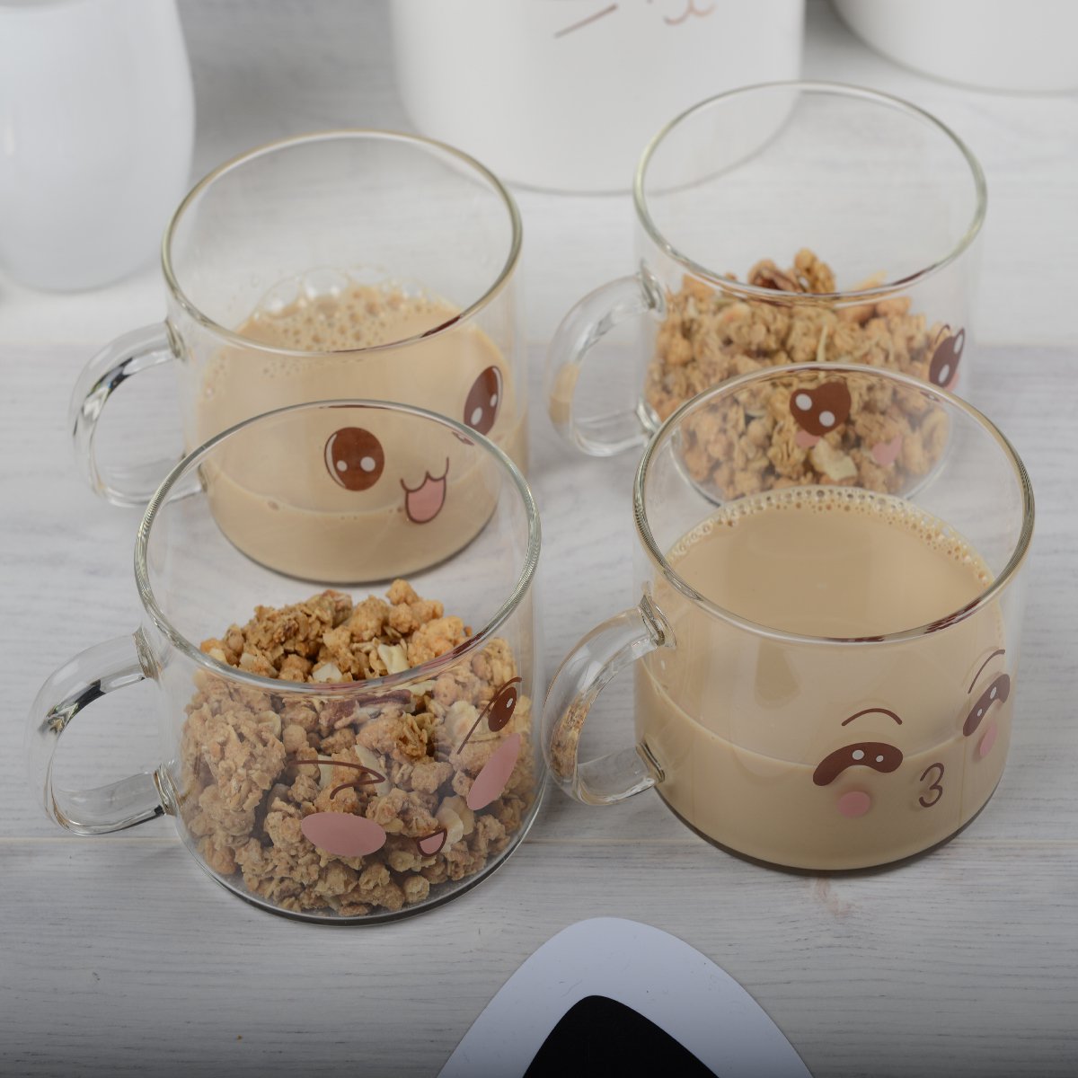 Aulica Set van 4 Glazen Koffiekoppen – 500 ml |woon-meubel.nl