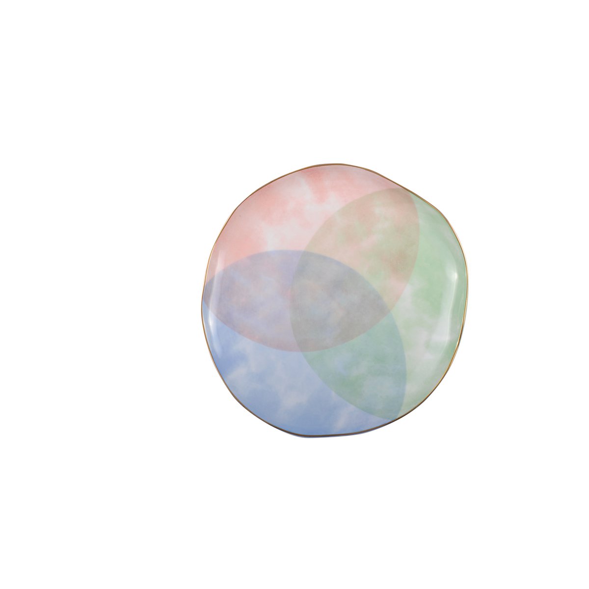 Aulica Tricolore Dessertbord – Kleurrijk Porselein Ø21 cm |woon-meubel.nl