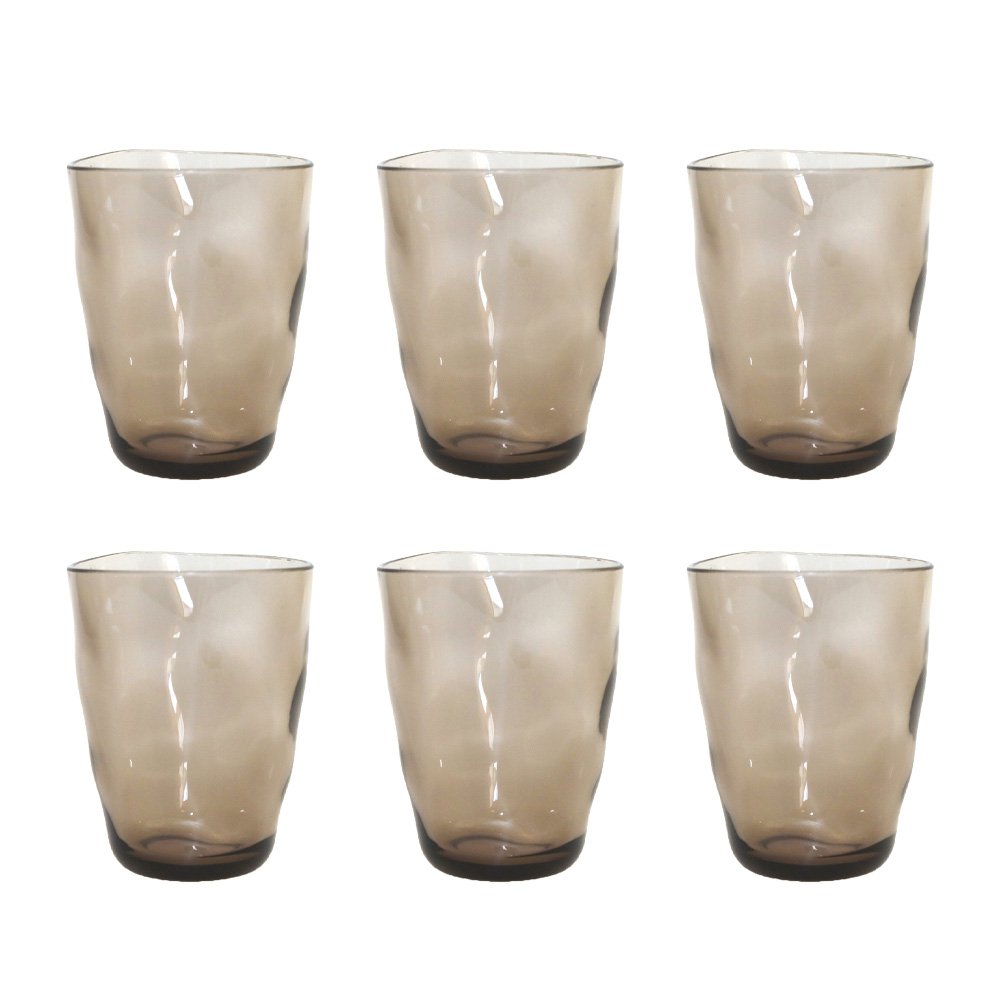 Set van 6 Acryl Bruine Waterglazen – Aulica