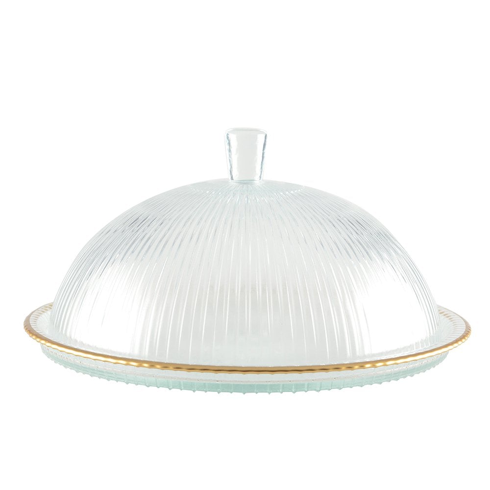 Aulica Glazen Cakestolp met Gouden Rand – 32 cm |woon-meubel.nl