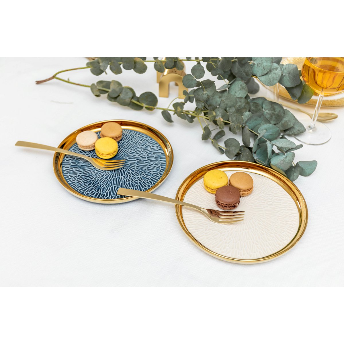 Dessertborden met Gouden Rand | Ø 20 cm |woon-meubel.nl