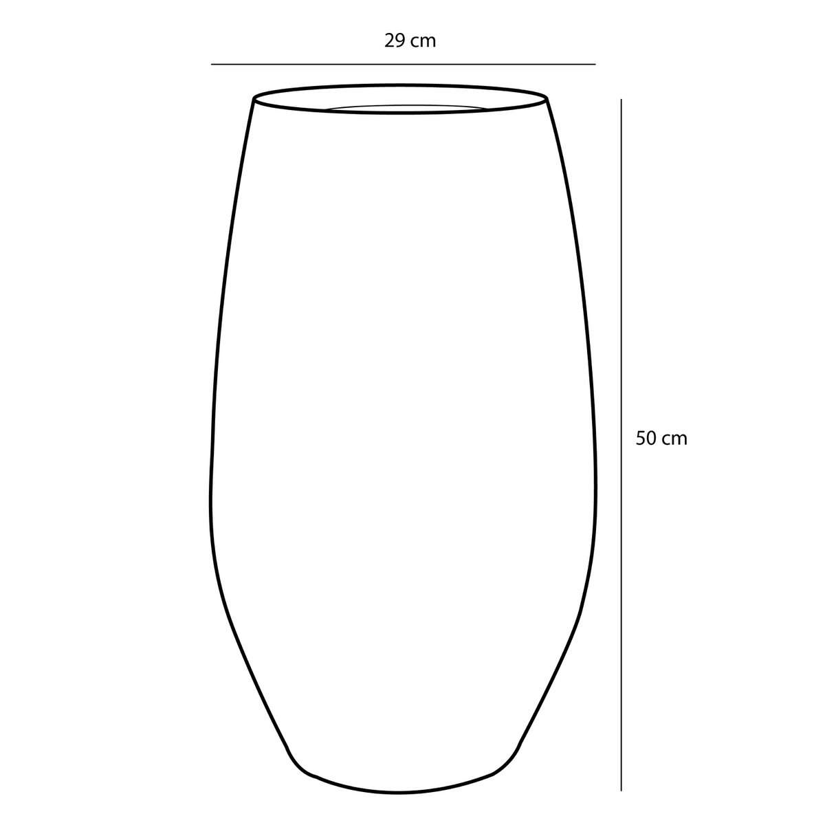 Vase Douro - H50 x Ø29 cm - Terre cuite - Mat - Noir