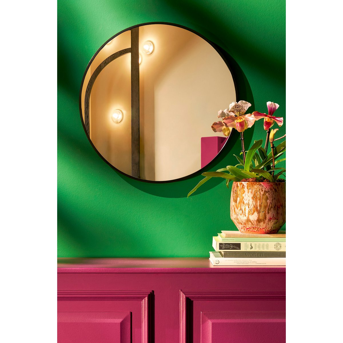 Rossi Wandspiegel - H3 x Ø60 cm - Metaal - Zwart |woon-meubel.nl