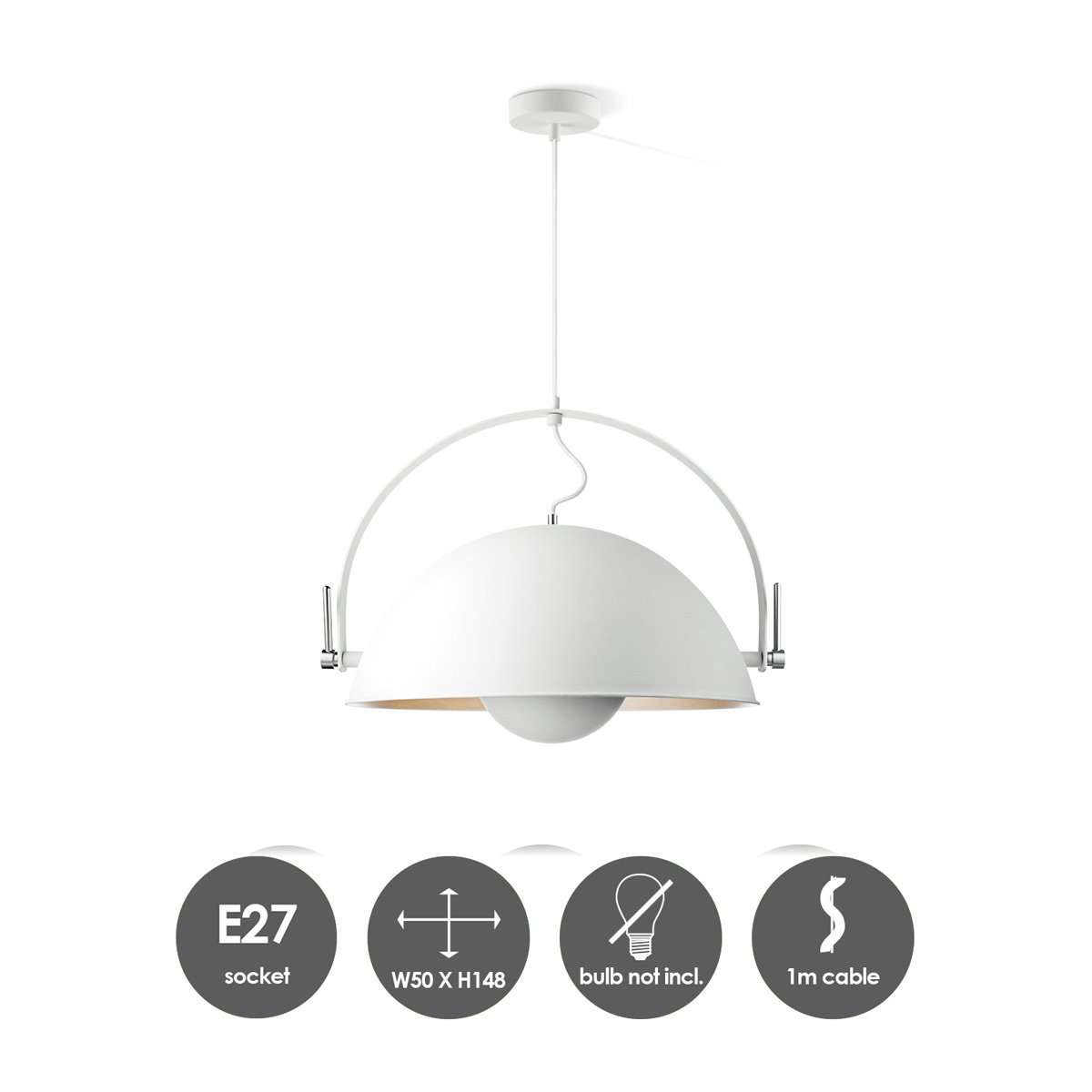 Pendant lamp Fabriq Bow - White - 50x50x148cm