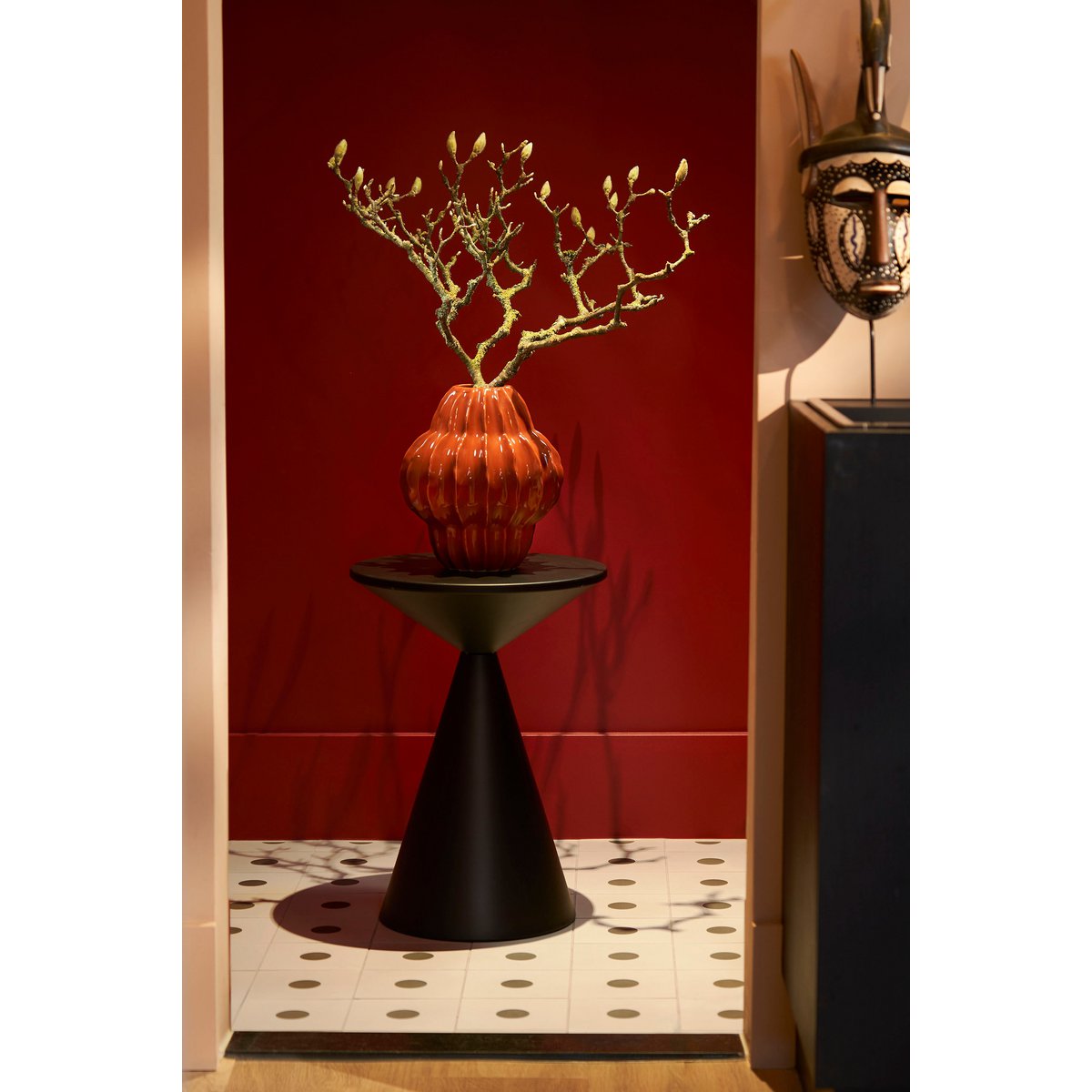 Royale Bijzettafel - H55 x Ø40 cm - Metaal - Zwart|woon-meubel.nl