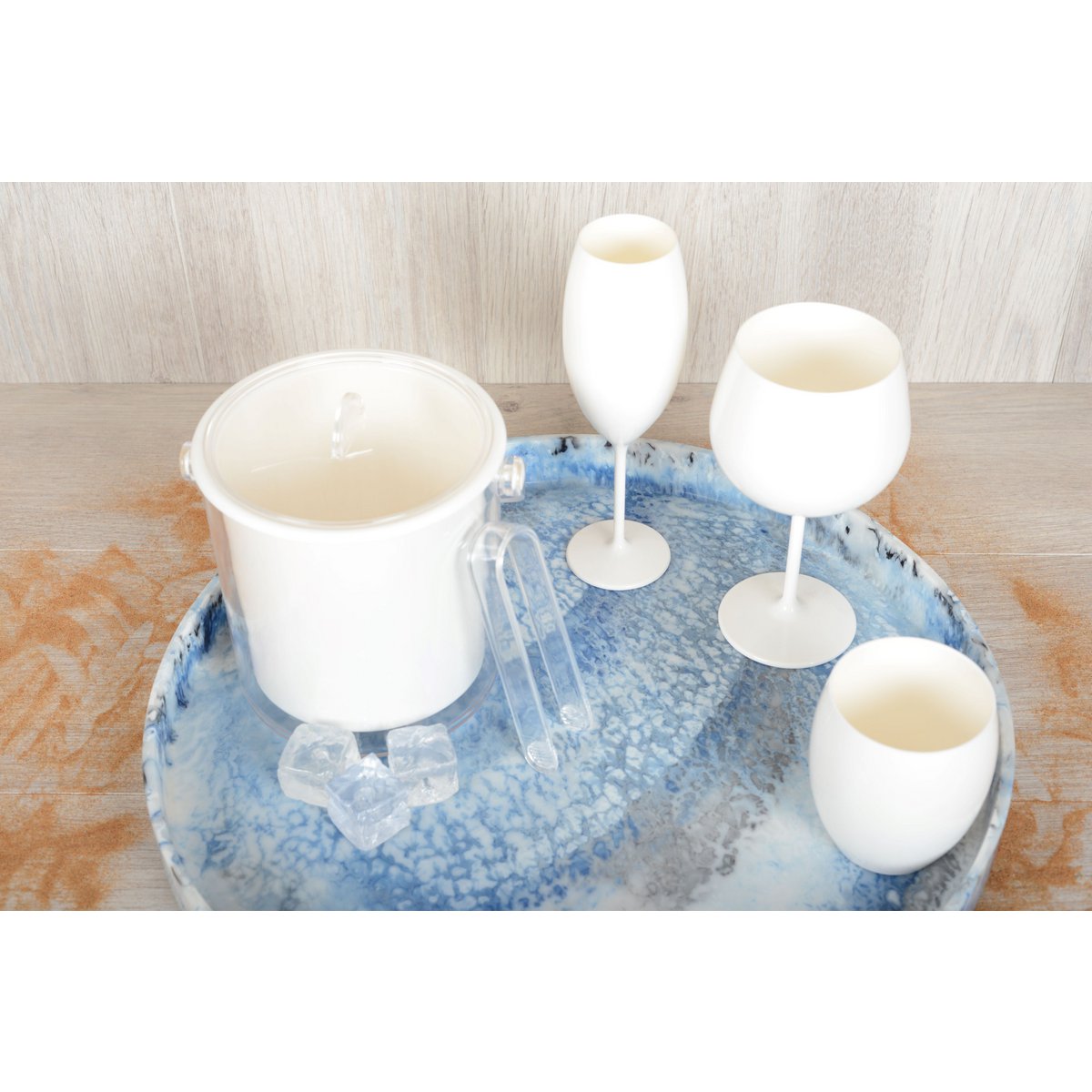 Set van 6 Witte Lage Acrylglazen – Elegant & Onbreekbaar | Aulica