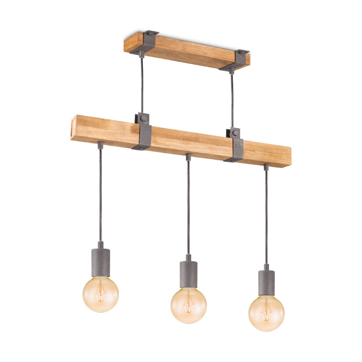 Denton pendant lamp - wood - 60x14x128cm