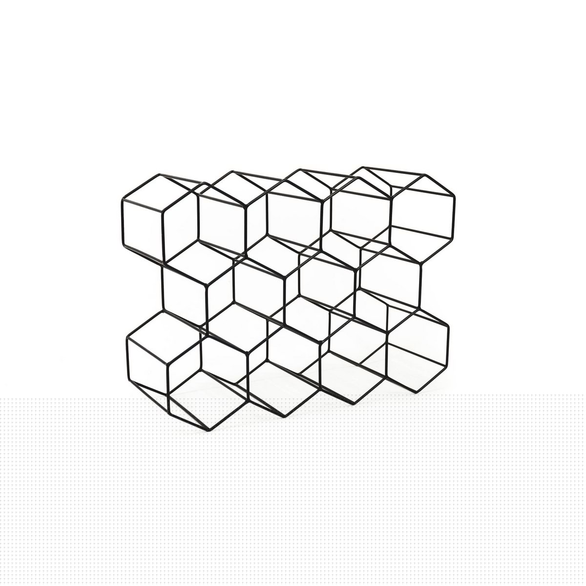 Wijnrek - Metaal - Zwart - 11 flessen - 43x31x16cm