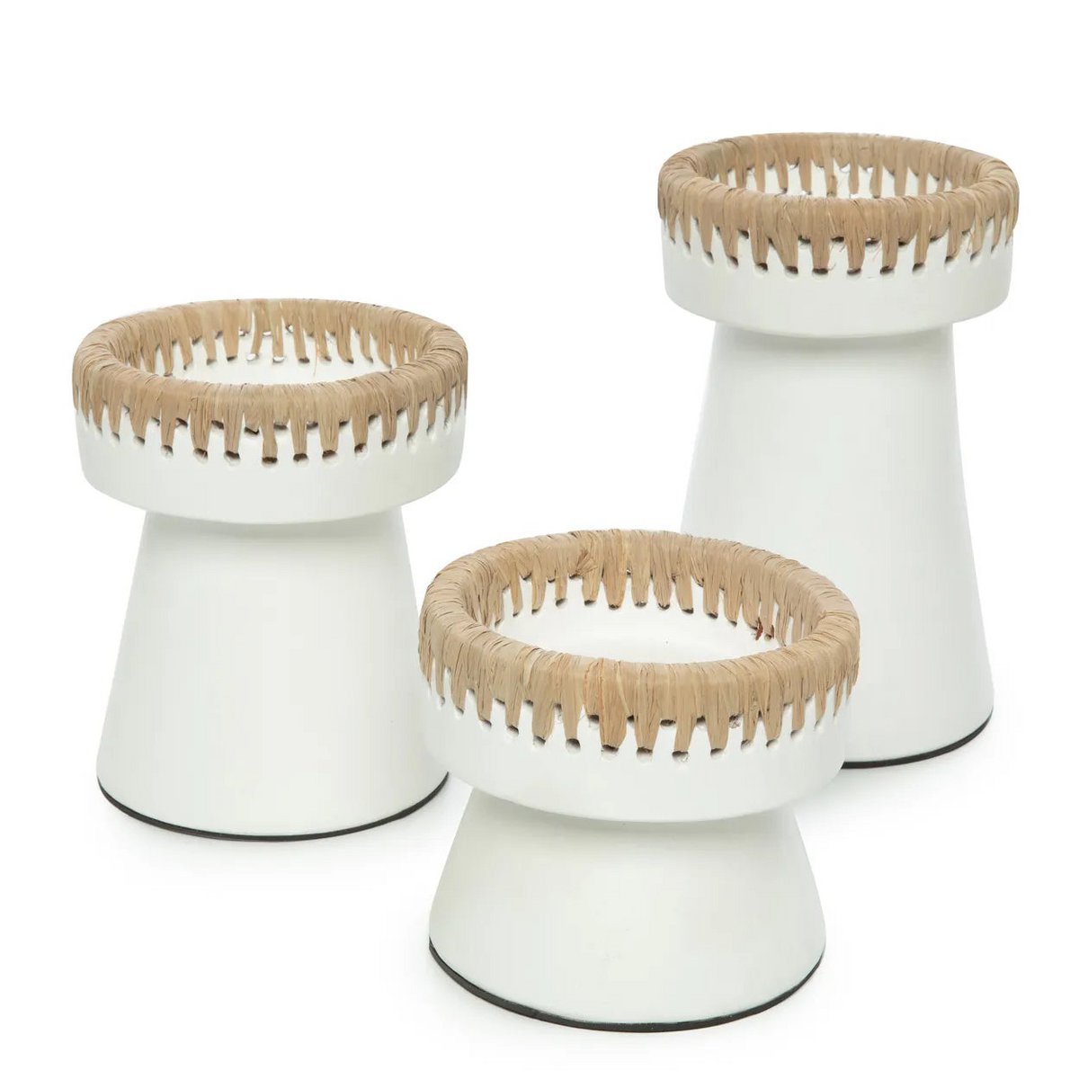 De Mooie Kaarsenhouder terracotta - Wit Naturel - M |woon-meubel.nl
