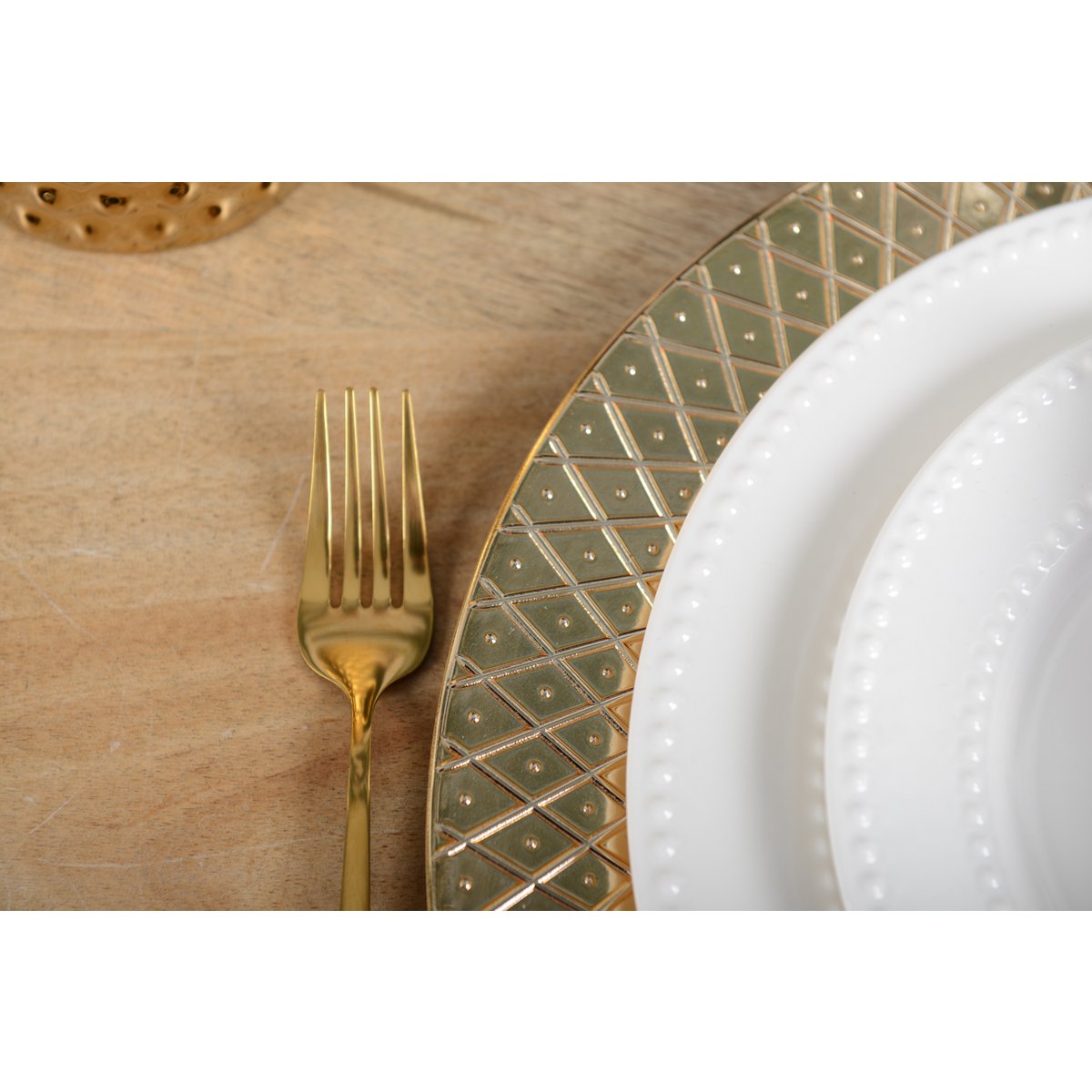 Aulica Platte Porseleinen Dinerbord – Wit met Parelpatroon Ø26,7 cm |woon-meubel.nl