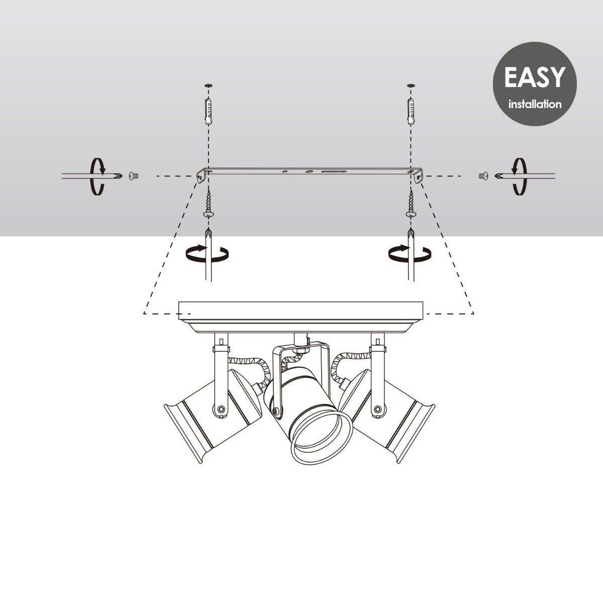 LED Surface-mounted spotlight Venn 3 - incl. dimmable LED lamp - Copper